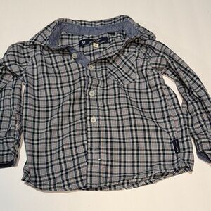 Ben Sherman Kids Plaid Shirt - Navy and White